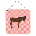 Micasa Zamorano-Leones Donkey Pink Check Wall or Door Hanging Prints6 x 6 in. MI225939